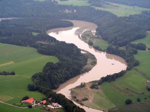 Hochwasser 2005 - Luftaufnahme Illerschleife